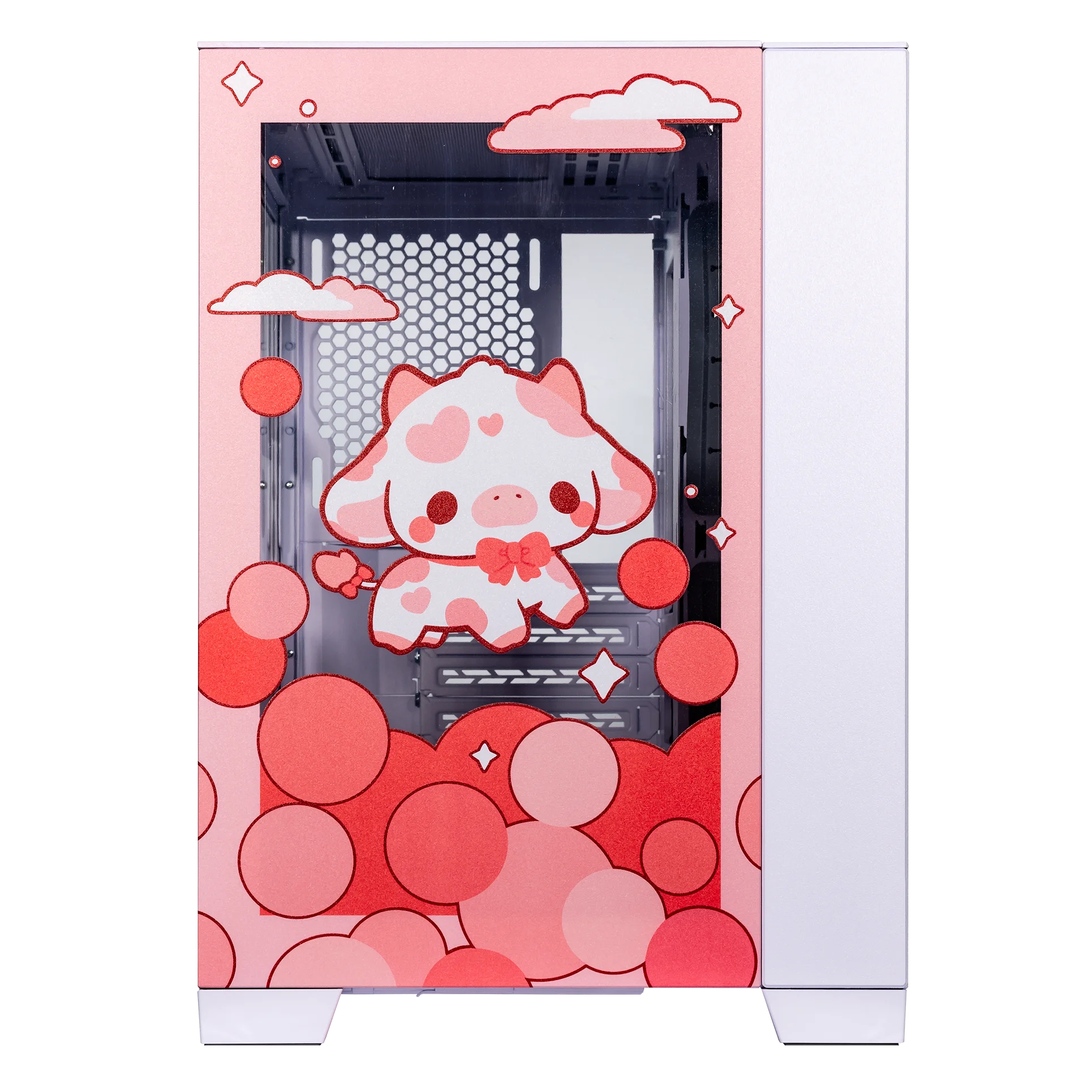Pink Aluminum Tempered Glass Mini Gaming Computer Case K834