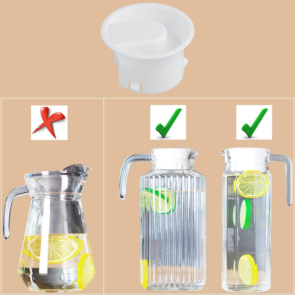 Glass Carafe Lids, Dust Proof, 2 Pieces E767