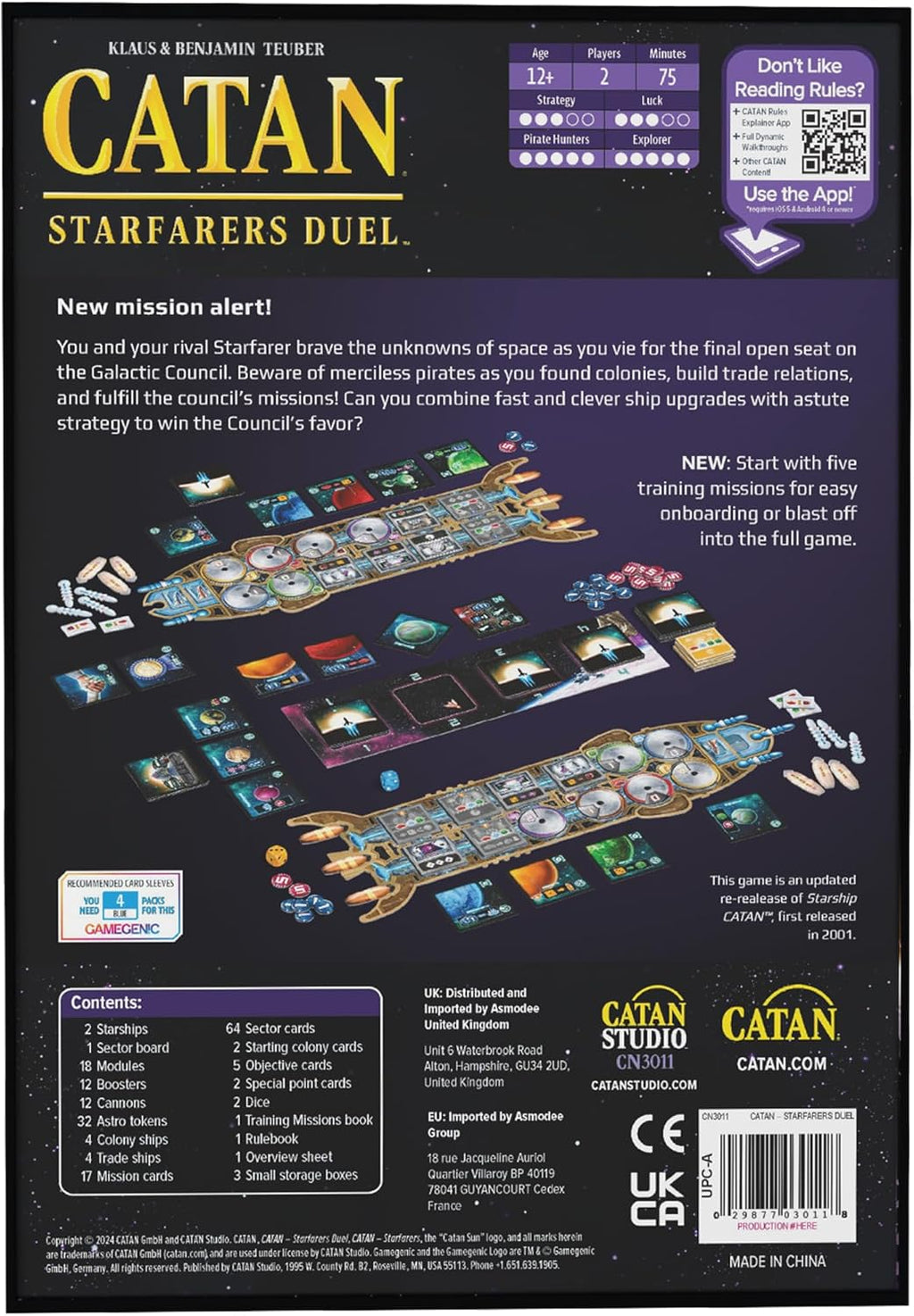 Starfarers Duel Board Game - Two Player Space Strategy Game for Adults and Teens X326