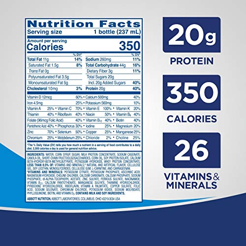 Meal Replacement Shake, 20g Protein, Vanilla, 8 Fl Oz (Pack of 4) F27666