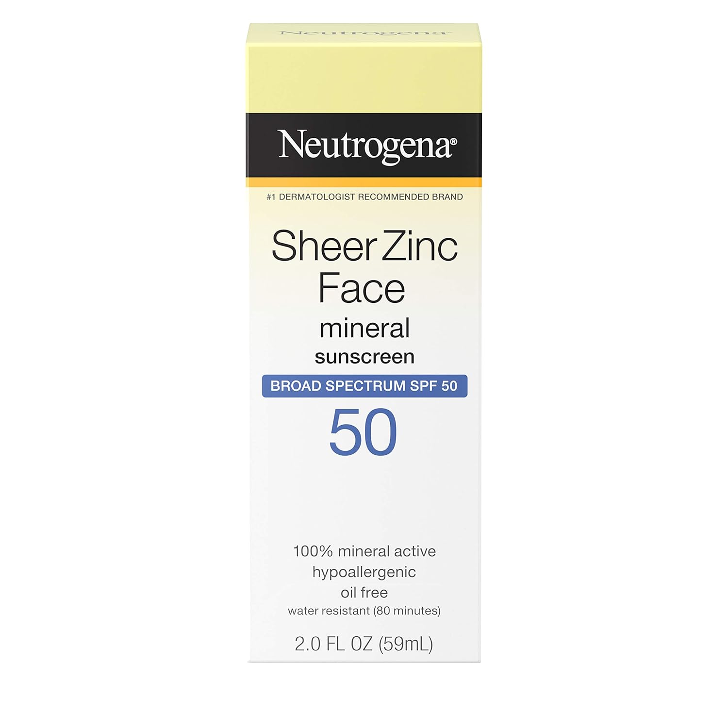 Mineral Face Sunscreen SPF 50, Oil-Free, 2 fl. oz F8367