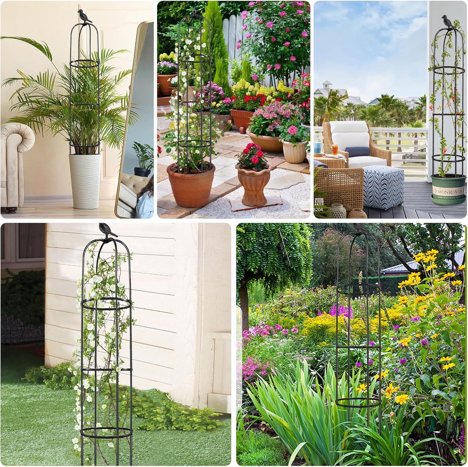 Garden Trellis for Climbing Plants Outdoor, 6ft Tall Plant Support U94727