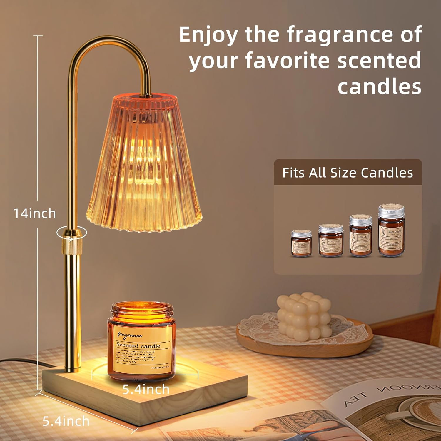 Candle Warmer Lamp with Timer, Adjustable Height, Dimmable N628520