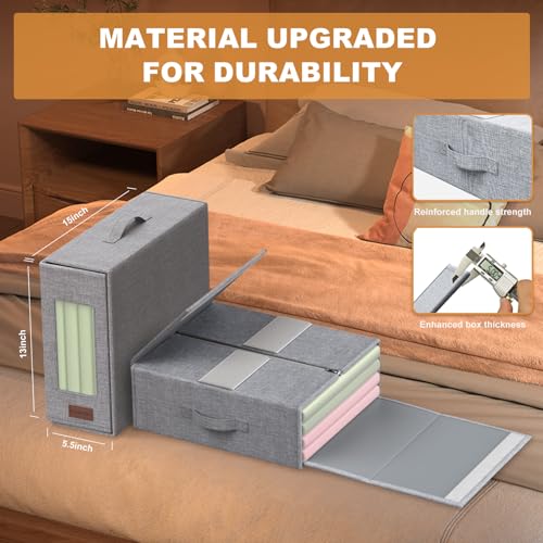Sheet Organizers and Storage, 6 Pack, Foldable, Fits Queen and King, Grey T35393