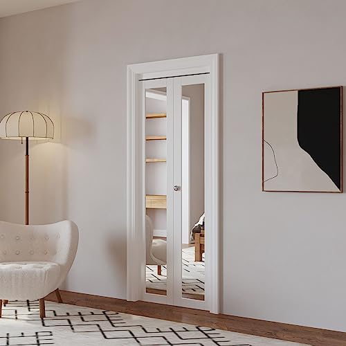 Mirrored Bi-Fold Door 30" x 80" with Hardware Kit P717
