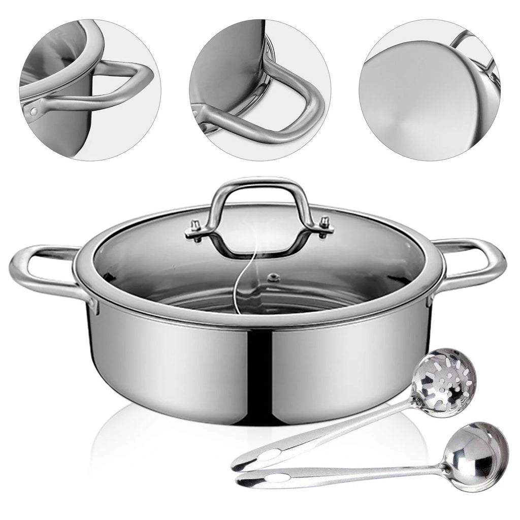 Stainless Steel Shabu Hot Pot for Induction and Gas Stove F317
