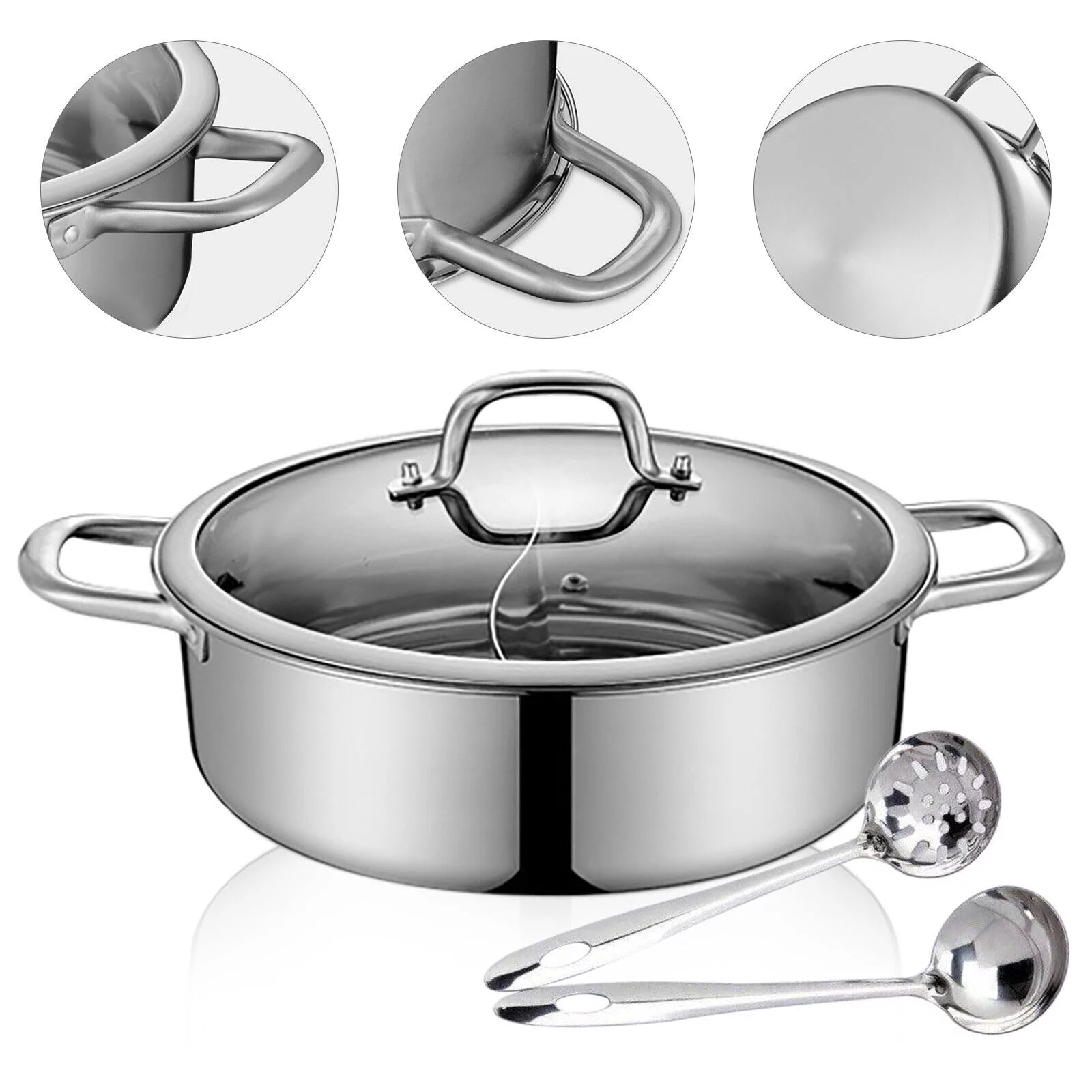 Stainless Steel Shabu Hot Pot for Induction and Gas Stove F317