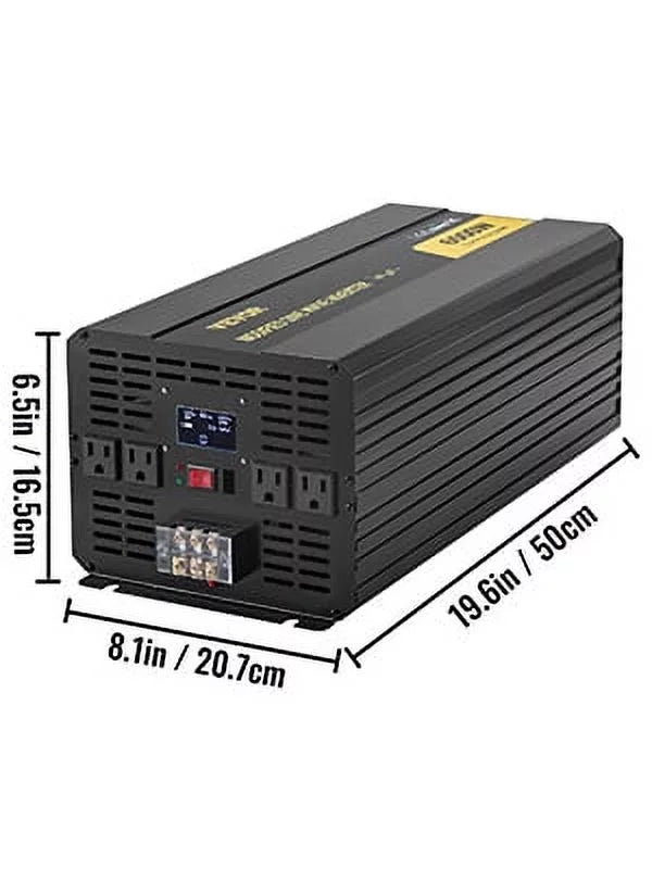 6000W Modified Sine Wave Inverter DC 12V to AC 120V with LCD Display G619158