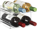 Lifewit Bar Cart, Home Bar Serving Cart, 2 Tier Drink Cart with 9 Wine Bottle Racks, Plastic Stackable Wine Rack for Refrigerator, Cabinet, Countertop,Wine Bottle Holder