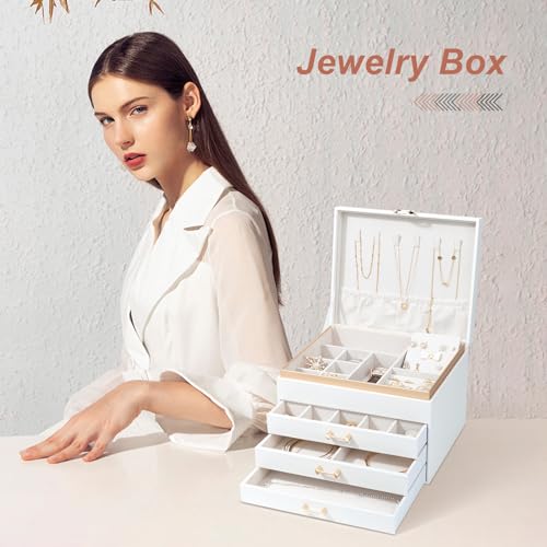 Jewelry Box with 4 Drawers for Necklaces, Bracelets, Earrings and Watch P784