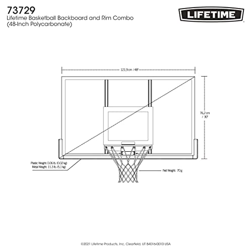 48 in. Shatter Proof Backboard Rim Combo, Orange/White B3684