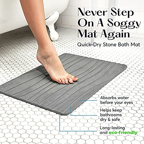 Stone Bath Mat, Diatomaceous Earth Shower Mat, Non-Slip Quick Drying P4515