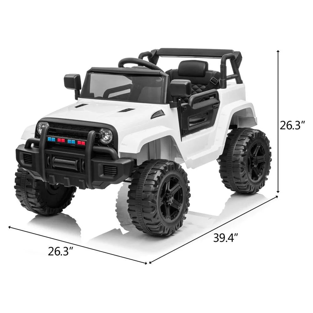 12V Battery Electric Ride On Truck Toy for Kids with Wheels Suspension, Seat Belts, LED Lights and Horns F3553