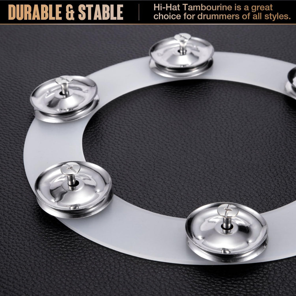 Silicone Hi-hat Tambourine with Stainless Steel Jingles A7822