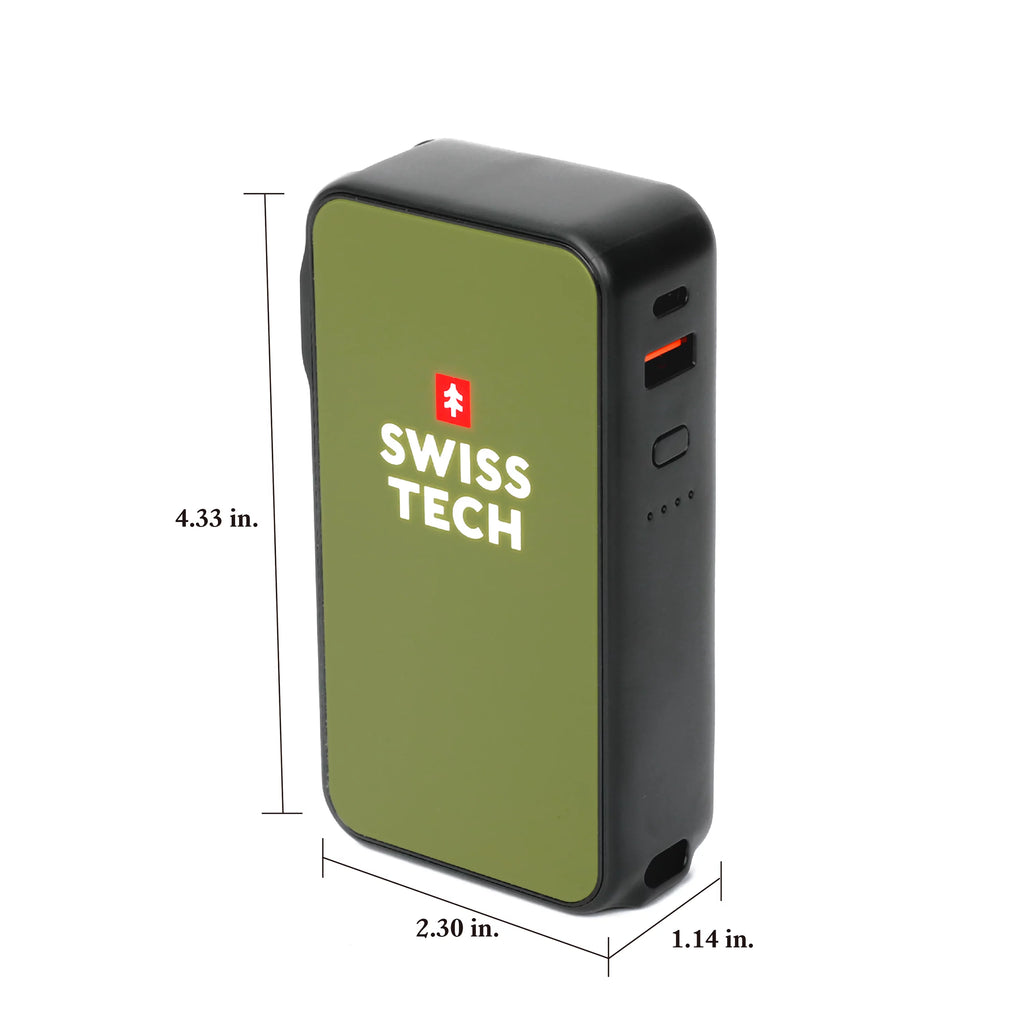10000 mAh Portable Power Bank with 20W Fast Charge and Built-in Lanyard Charging Cord D752