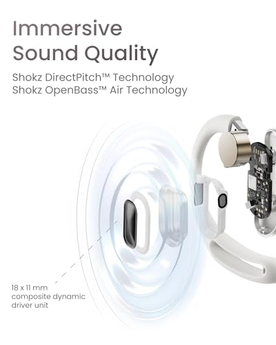 Open-Ear Wireless Earbuds with Secure Earhooks, Water Resistant, Black E3892