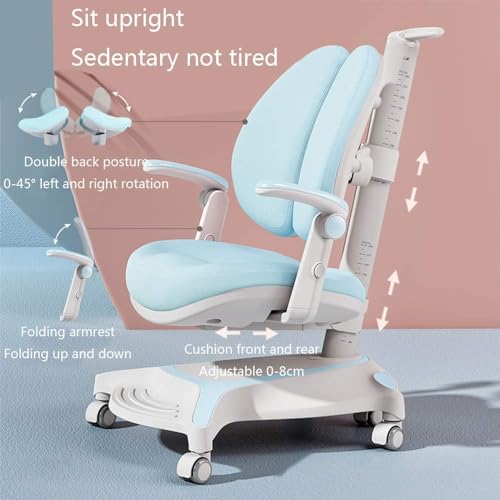 Kids Study Desk with Chair, Ergonomic Adjustable Wood Desk and Chair J6008