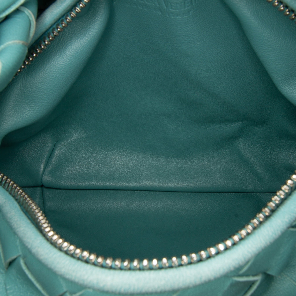 Pre-Owned Mini Intrecciato Calf Leather Blue Handbag Top Handle L42616