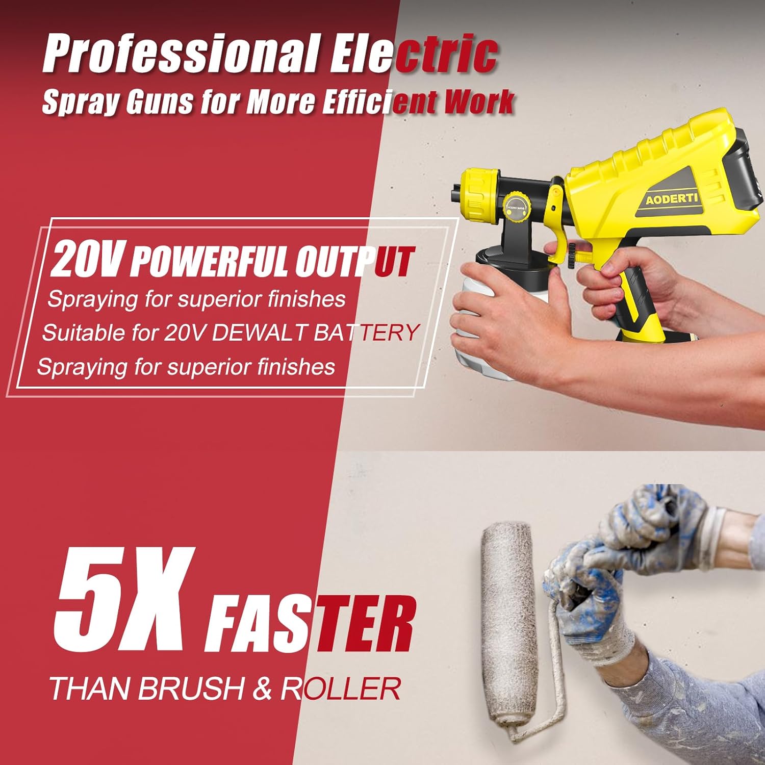Cordless HVLP Paint Sprayer for 20V Max Battery, Indoor Outdoor Use X4554