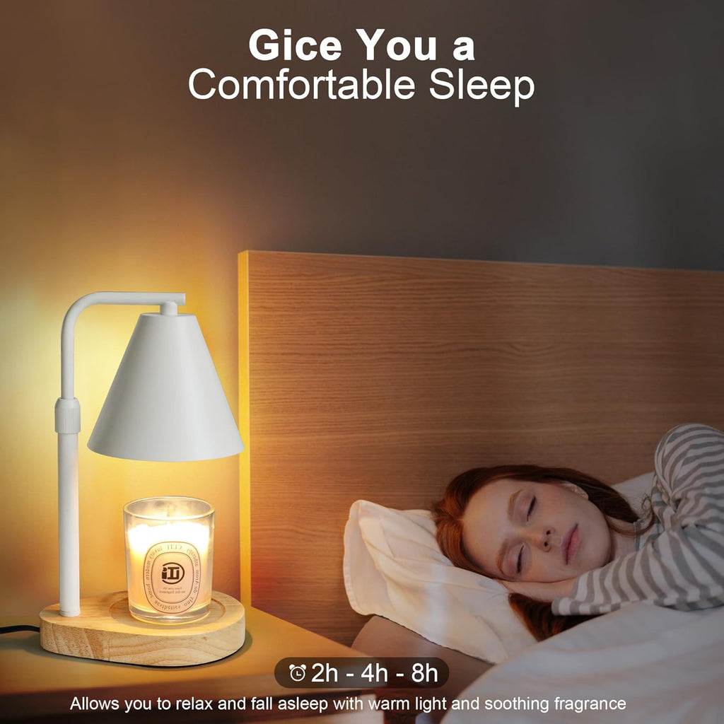 Candle Warmer Lamp with Timer, Adjustable Height, Dimmable, 2 Bulbs I998386