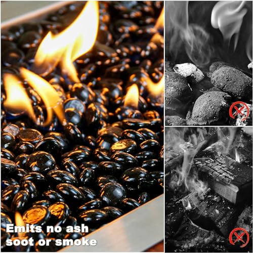 Fire Glass Beads for Fire Pit 1/2 Inch, Cobalt Blue, 10 Pounds Q208532