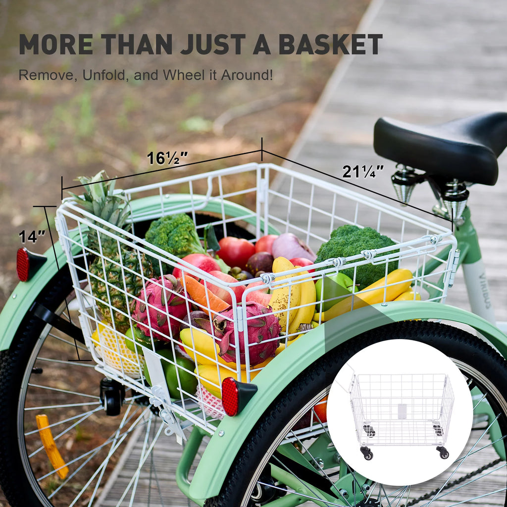 Adult Tricycle 26 Inch 7-Speed with Front and Rear Basket E2205