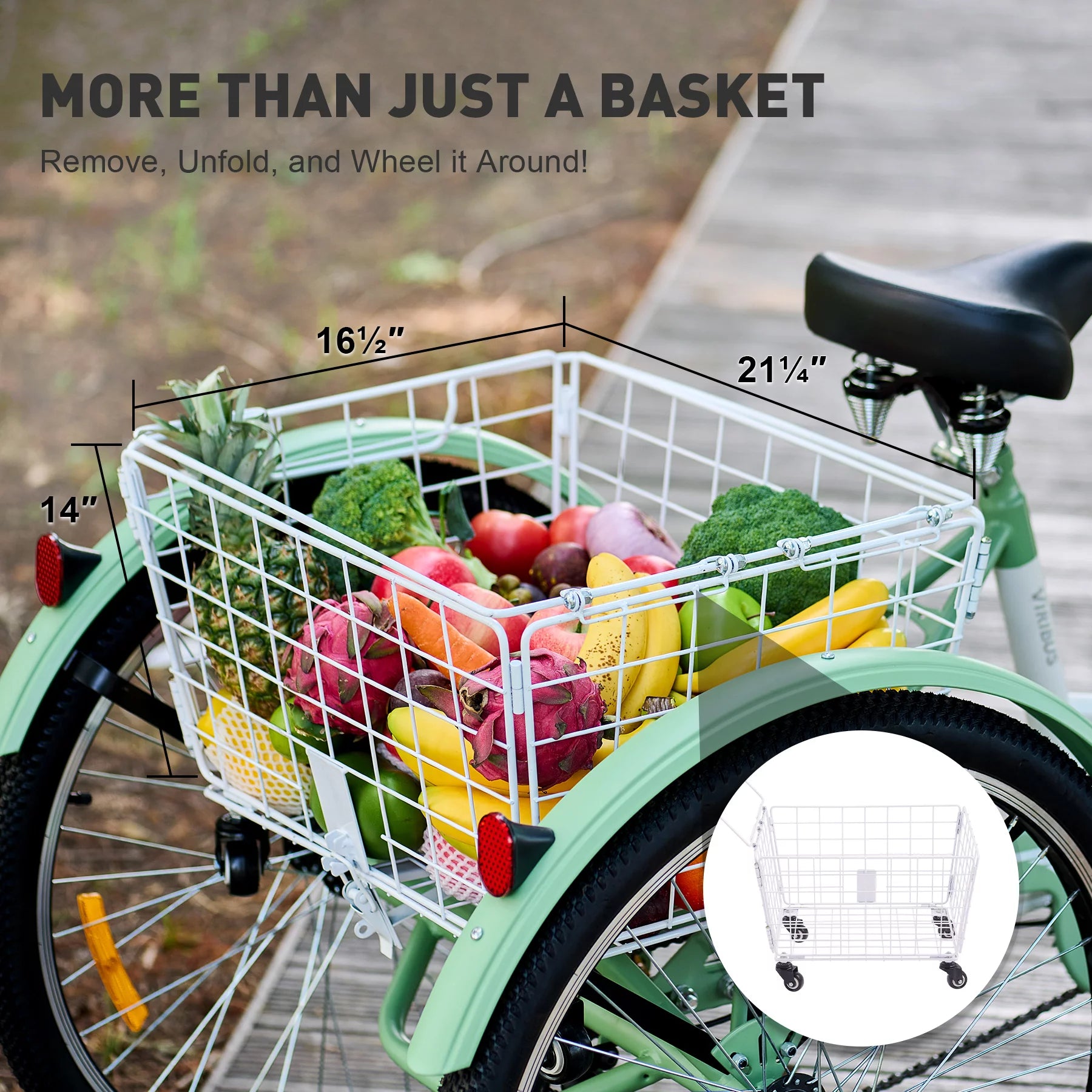 Adult Tricycle 26 Inch 7-Speed with Front and Rear Basket E2205