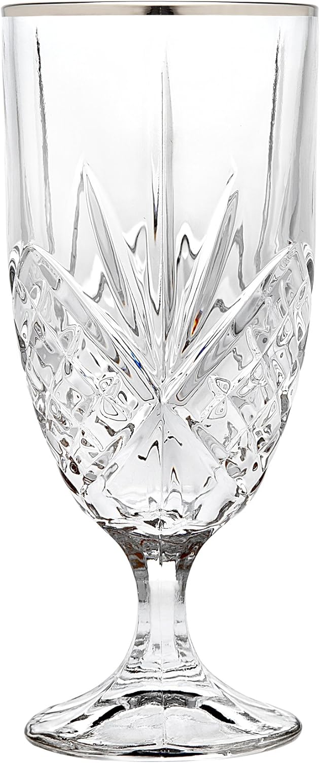 Iced Tea Glasses, Platinum Rim, Set of 4 E17316