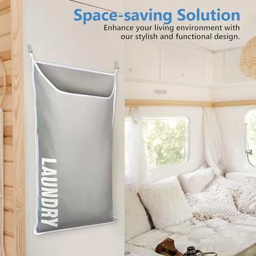 Over-the-Door Laundry Hamper Bag for Dirty Clothes, Wall Mounted, Washable, XL B45611