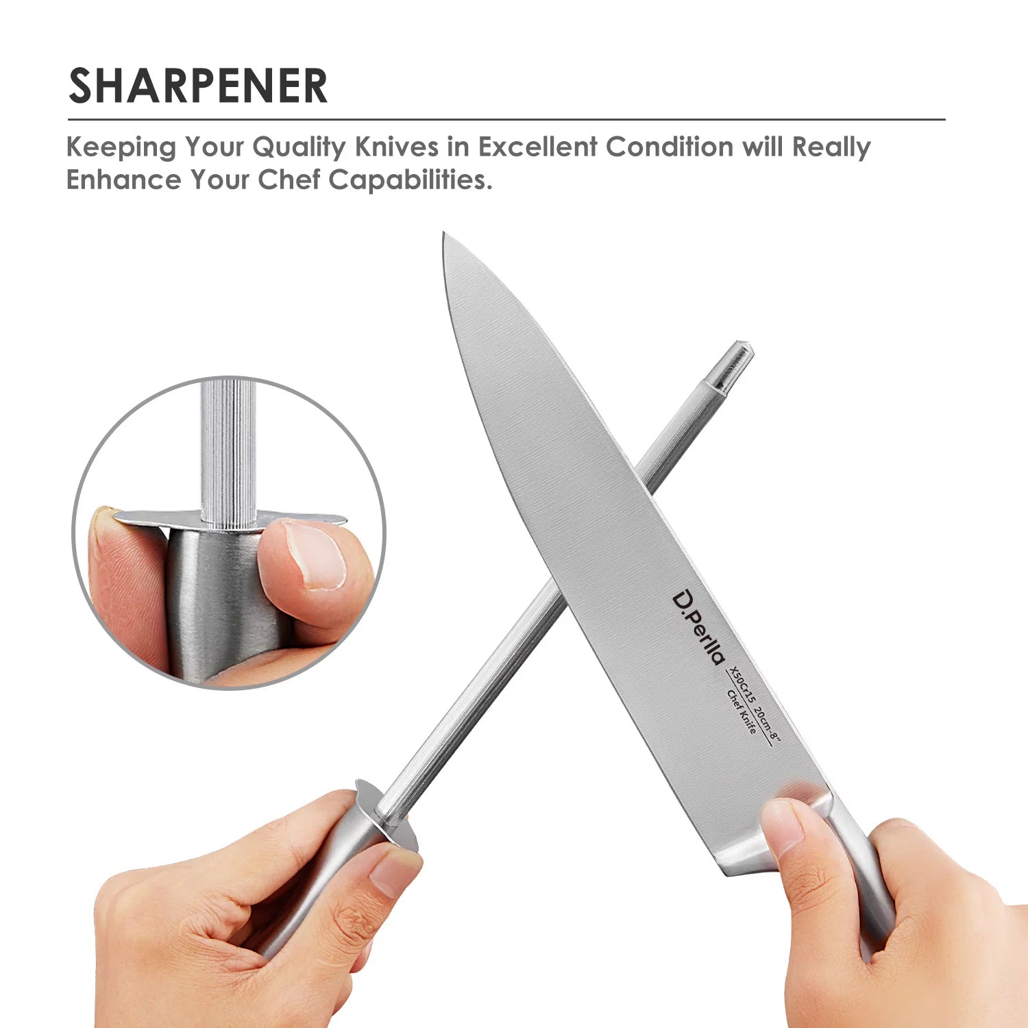 High Carbon Stainless Steel Kitchen Knife Set, 14 Pieces with Acrylic Stand W999304