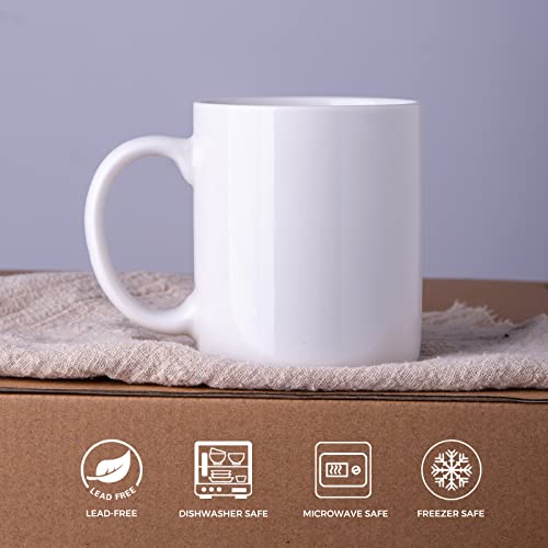 Sublimation Mugs Blank 12 OZ White Ceramic Cups, Set of 4 X211