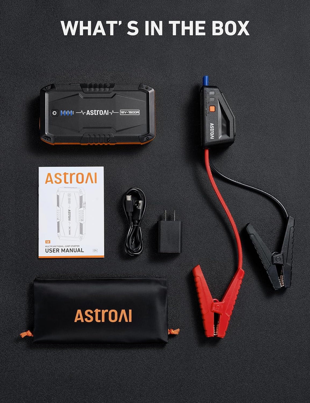 Portable 1500A Car Jump Starter T489