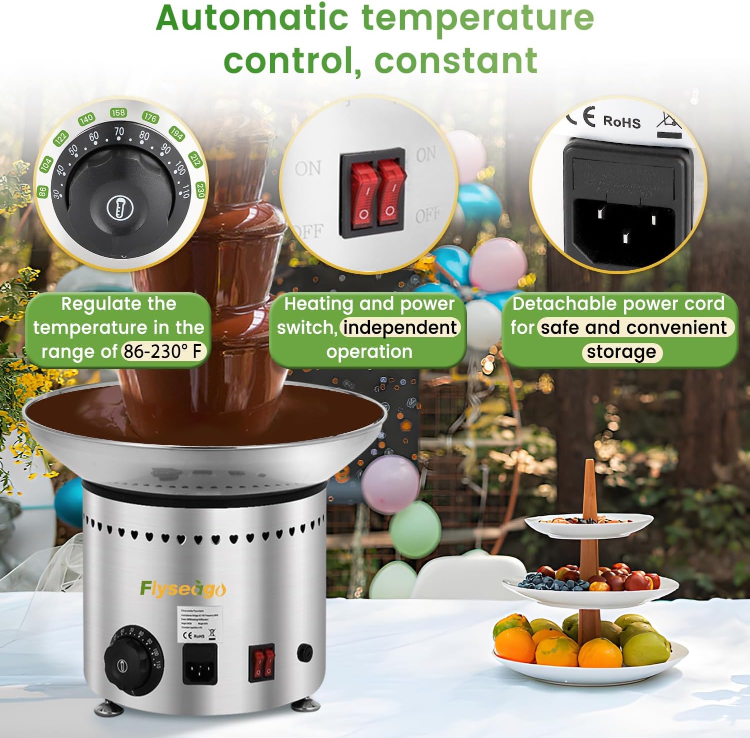 Chocolate Fountain Machine 5 Tier Stainless Steel J26133