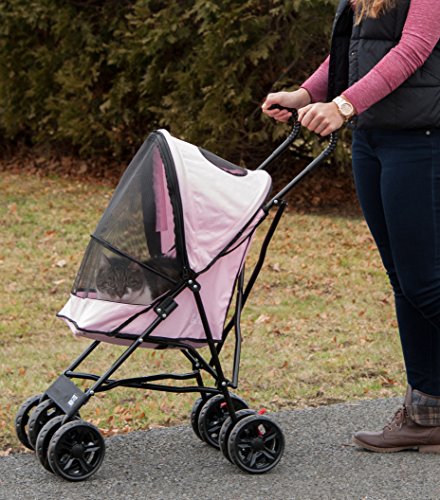 Pet Stroller, Compact Easy Fold, for Cats and Dogs up to 15 lbs S56225