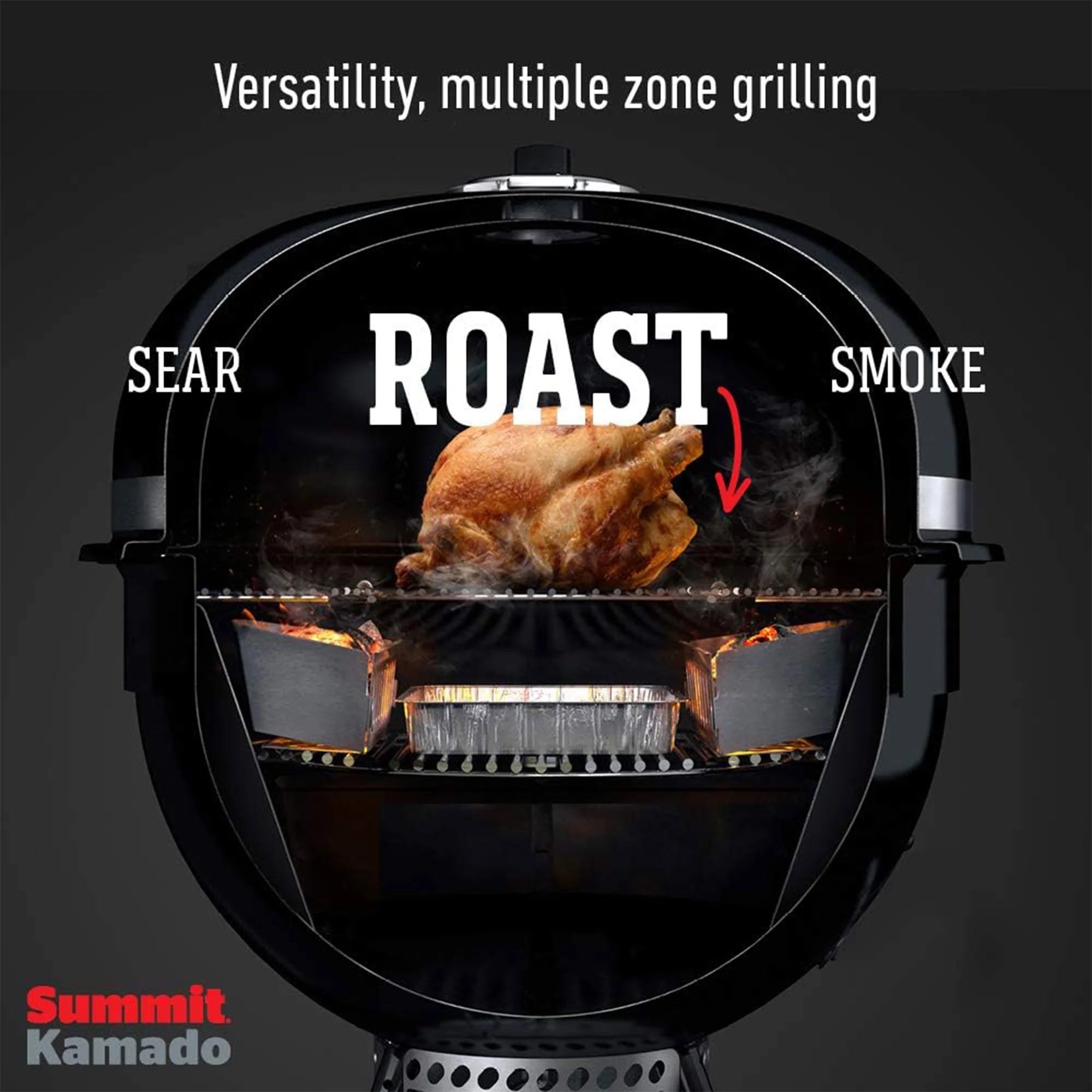Charcoal Grill with Stainless Steel Lid, Black A29985