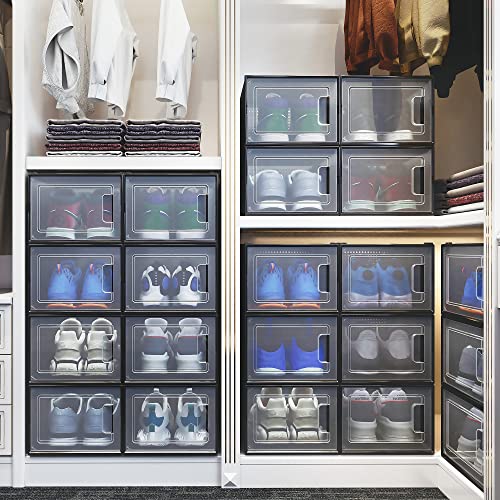 Stackable Shoe Storage Boxes for Closet, Bedroom, Entryway W712