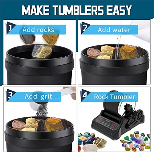Rock Tumbler Grit Set, 4 Step Tumbling Media Refill C880372