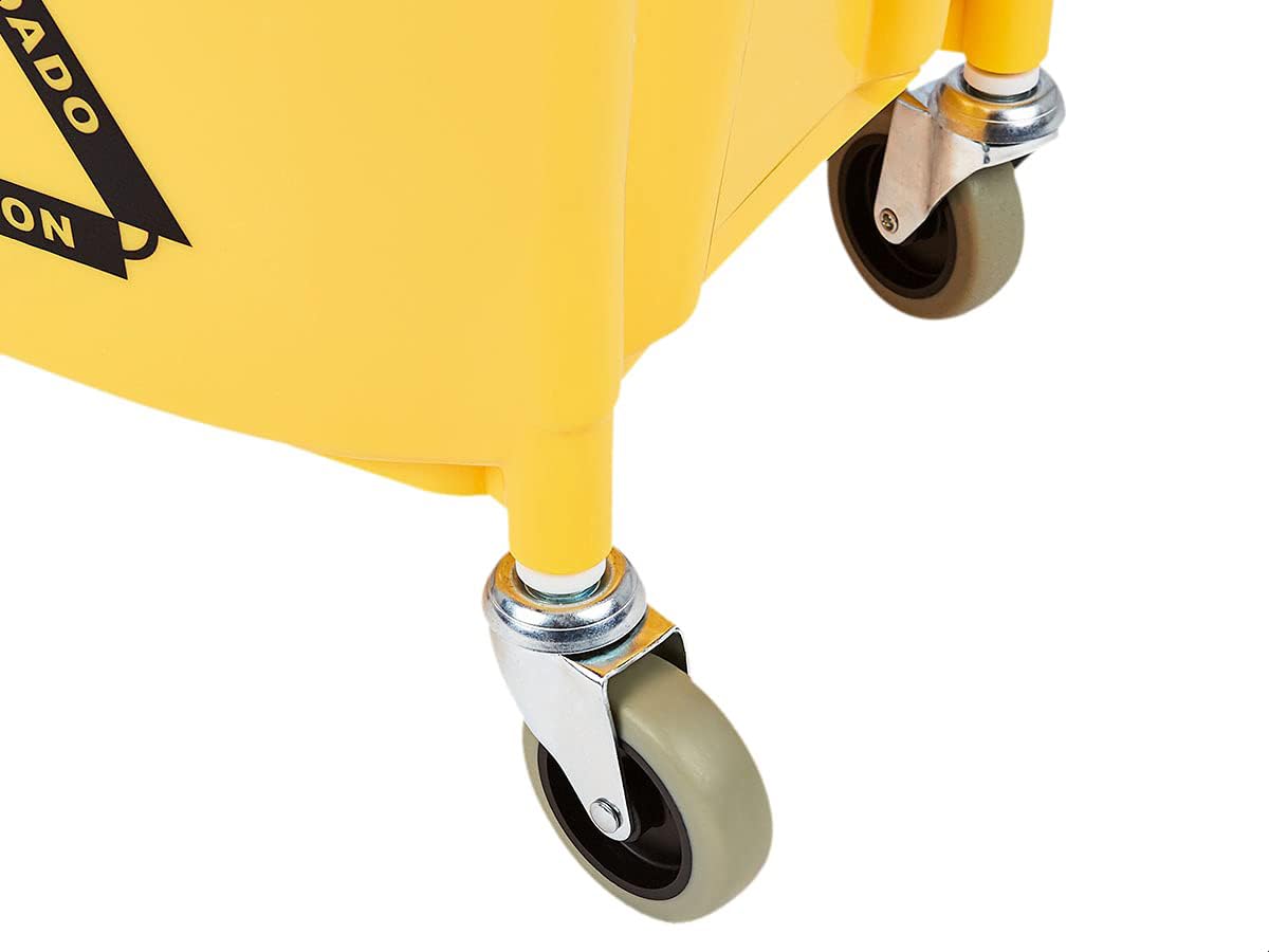 Rectangular Mop Bucket with Down Press Wringer, 35-Quart, Yellow G993015