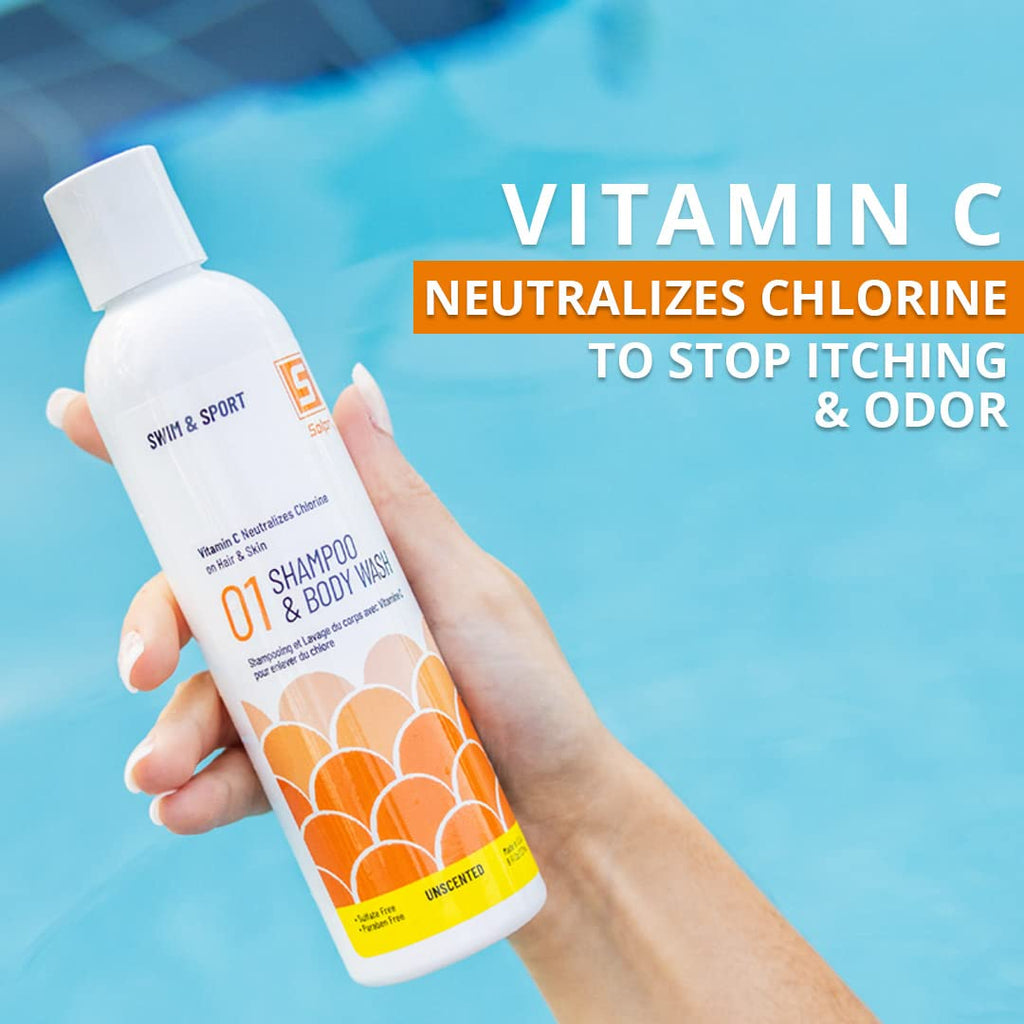 Chlorine Swim Shampoo and Body Wash Unscented with Vitamin C O621