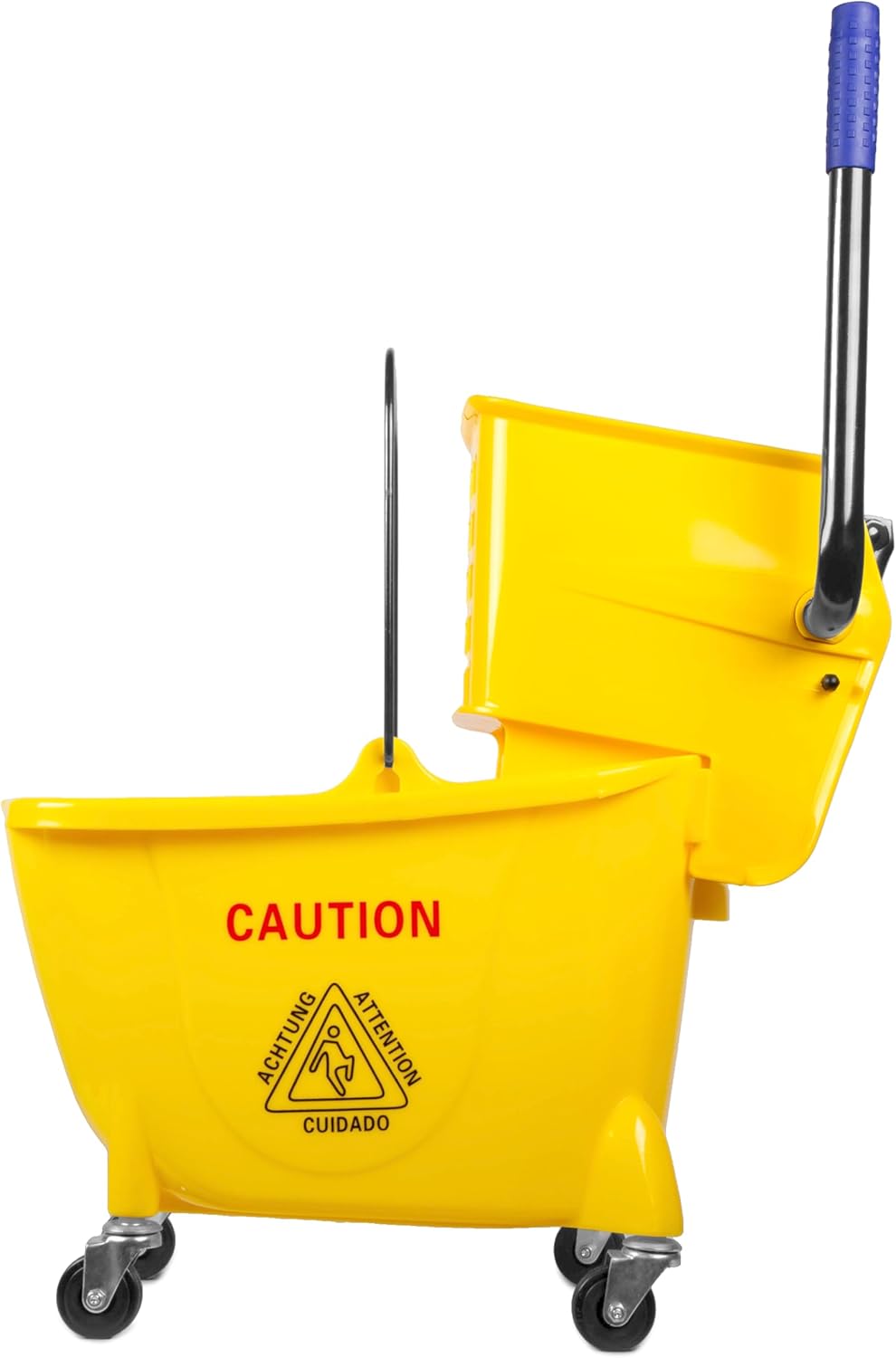Rolling Mop Bucket with Down Press Wringer, 26-Quart J668573