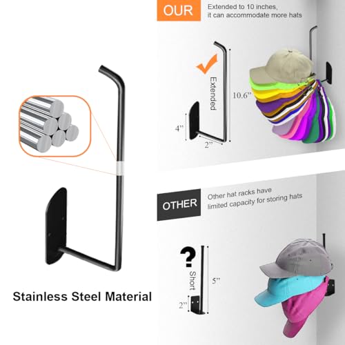 Hat organizer for baseball caps, stainless steel, 2 pack N146
