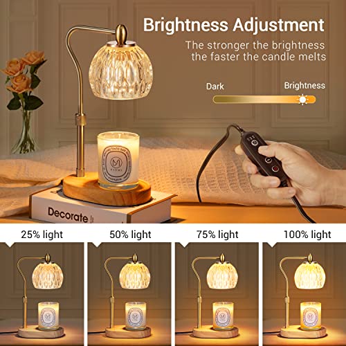 Candle Warmer Lamp with Timer and Dimmer, Height Adjustable, 2 Bulbs I55863