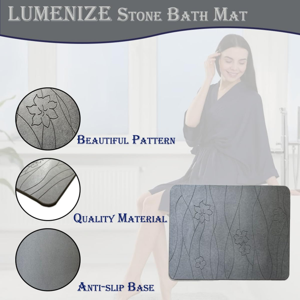 Diatomaceous Earth Bath Mat Large Non-Slip Absorbent Shower Floor Mat H2826
