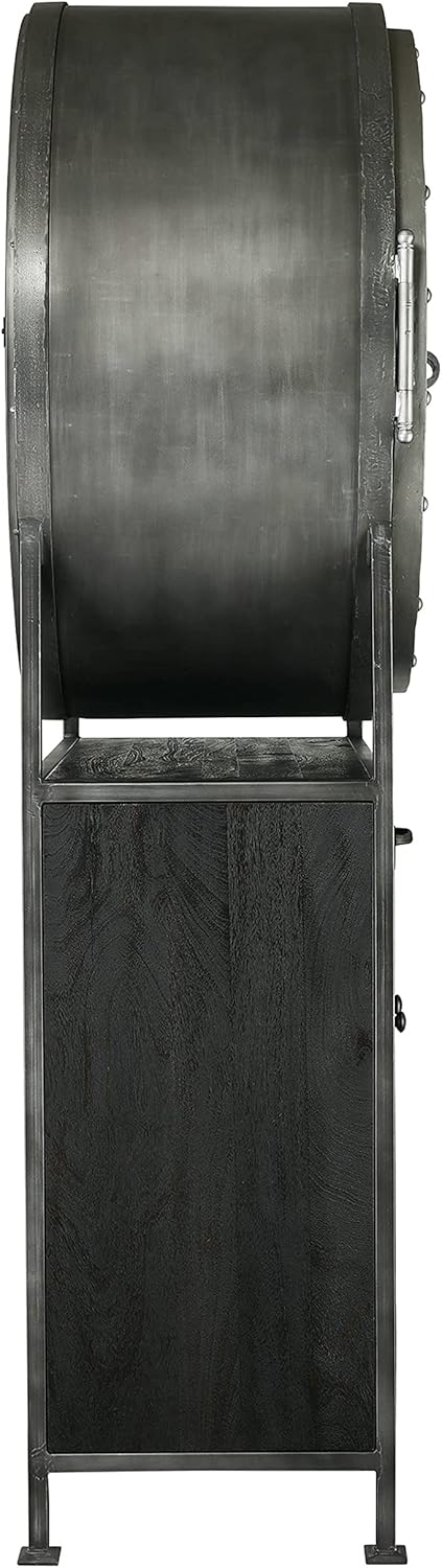 Wine & Bar Cabinet with 19-Bottle Wine Rack, Aged Mocha Finish I5434