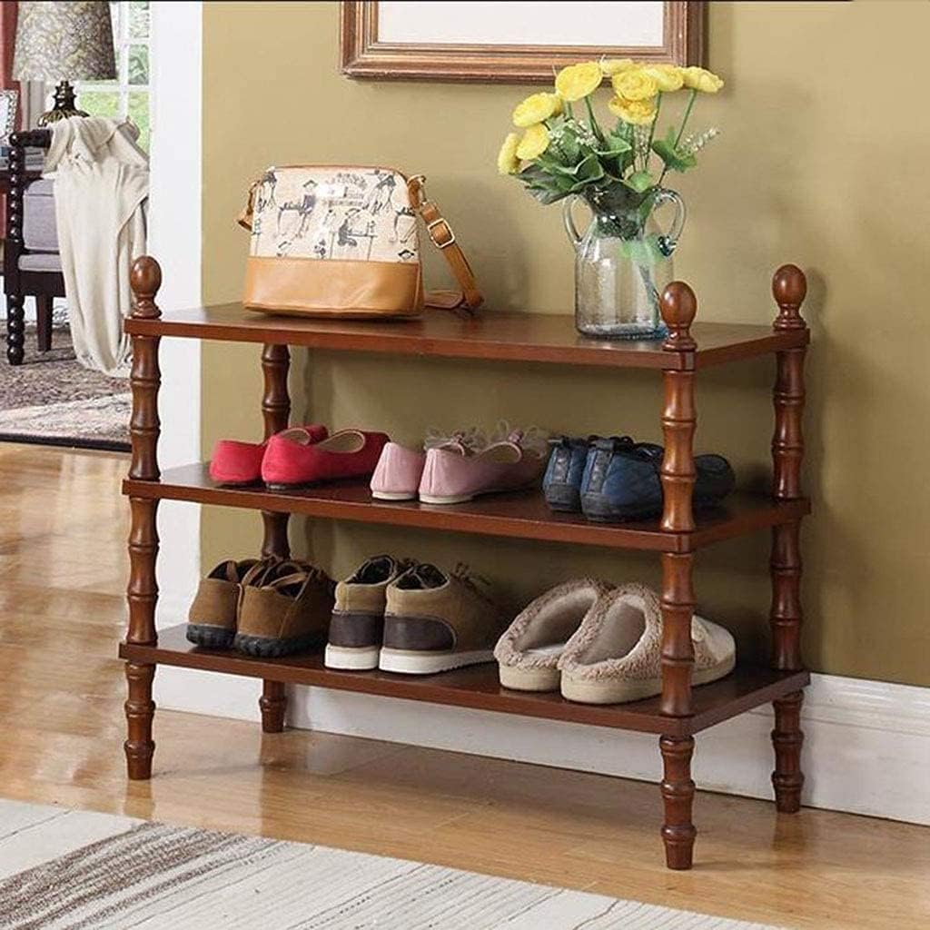 Solid Wood 3-Tier Shoe Rack for Living Room Bedroom Hallway Z362317