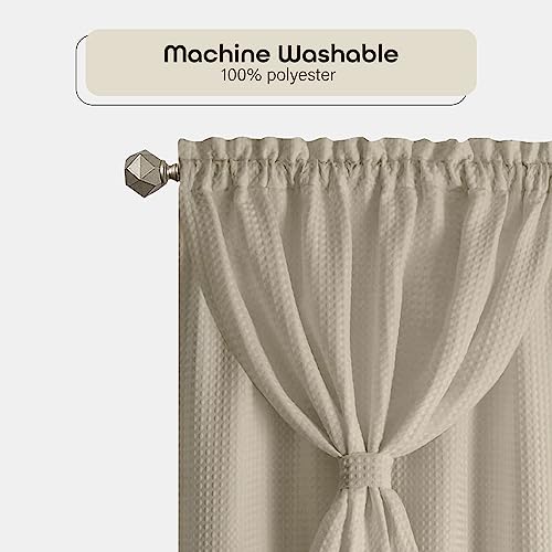 White Window Curtain Panel with Attached Valance, 42x84 Inch, Light Filtering S4982