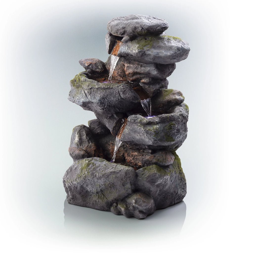 Outdoor 3-Tier Rock Cascading Tabletop Fountain K655
