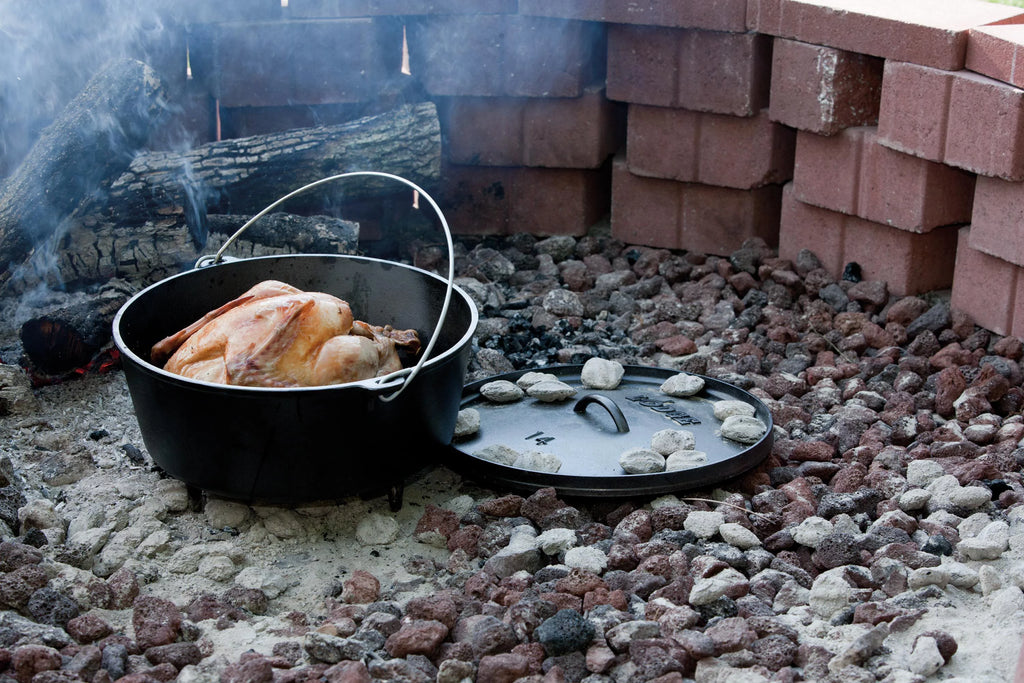 Seasoned Cast Iron Deep Camp Dutch Oven, 8 Quart P2796