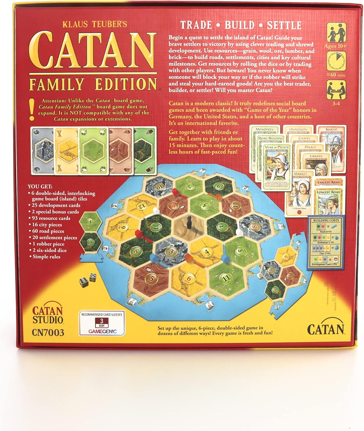 Family Board Game for Adults and Family, Ages 10+, 3-4 Players, 60 Min Playtime H619