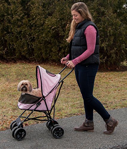 Pet Stroller, Compact Easy Fold, for Cats and Dogs up to 15 lbs S56225